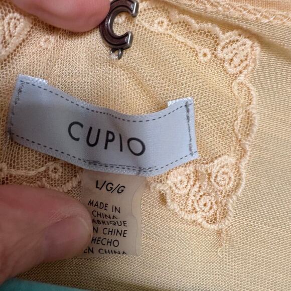 Cupio  Puff Sleeve Blouse - Size L Butter Yellow Cottagecore - Picture 4 of 7